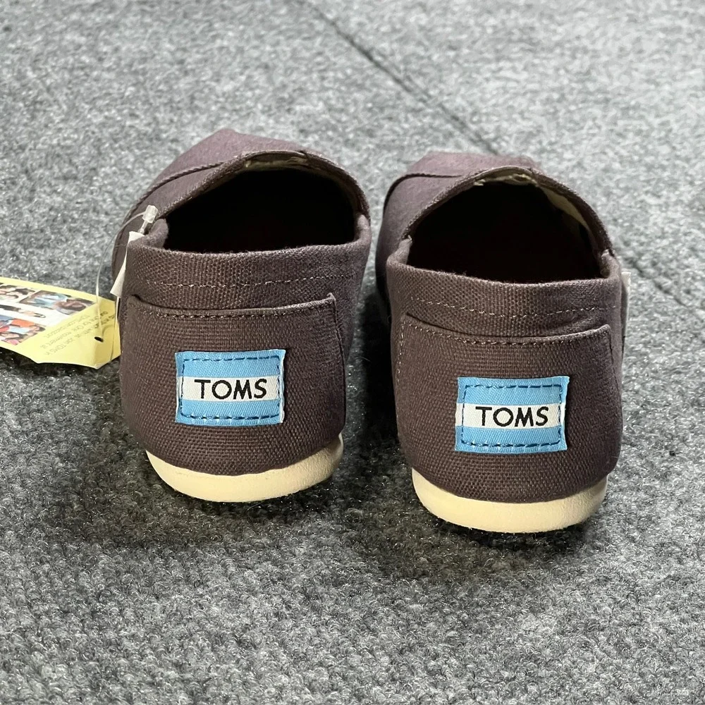 NIB TOMS Classic Alpargata Size 5 Ash‎ Canvas Grey Slip On Flats Shoes 001001B07
